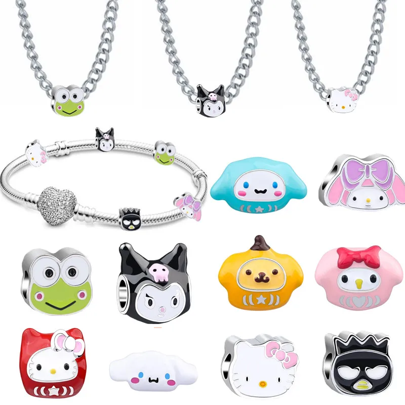 Sanrio 925 Silver Charm Fit Pandora Bracelet Hello Kitty Kuromi