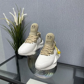 남녀공용 고품질 소가죽 운동화, 캐주얼 남성 신발, 러닝 가죽 스포츠 여성 신발, Y3