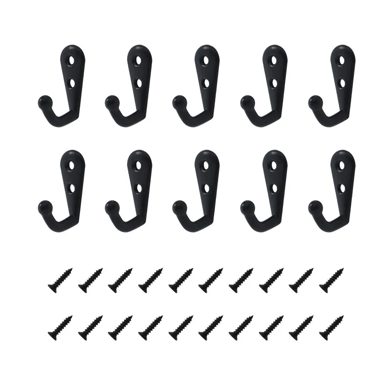 

100sets Wall Mounted Hook Single Robe Coat Hat Holder Key Hanger with 40 Pieces Screws Home Storage Hook Organize Hook