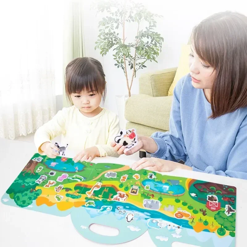 Early Childhood Education Scene Sticker Book Focus Cultivation Quiet Sticker Book Enlightenment Puzzle Cognitive sticker book