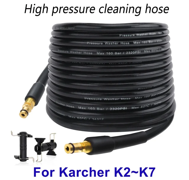 3600PSI 2-25M เครื่องฉีดน้ําแรงดันสูงท่อเครื่องซักผ้ารถยนต์น้ําท่อทําความสะอาดสายต่อท่อน้ําท่อเหมาะสําหรับ Karcher K2-K7 1