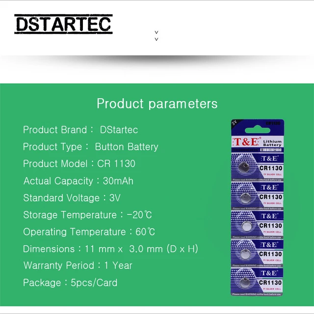 CR1130 Pile au lithium Pile de 3,0 V CR1130 3Volt 2 pièces, Piles bouton  au lithium, Piles au lithium, Piles