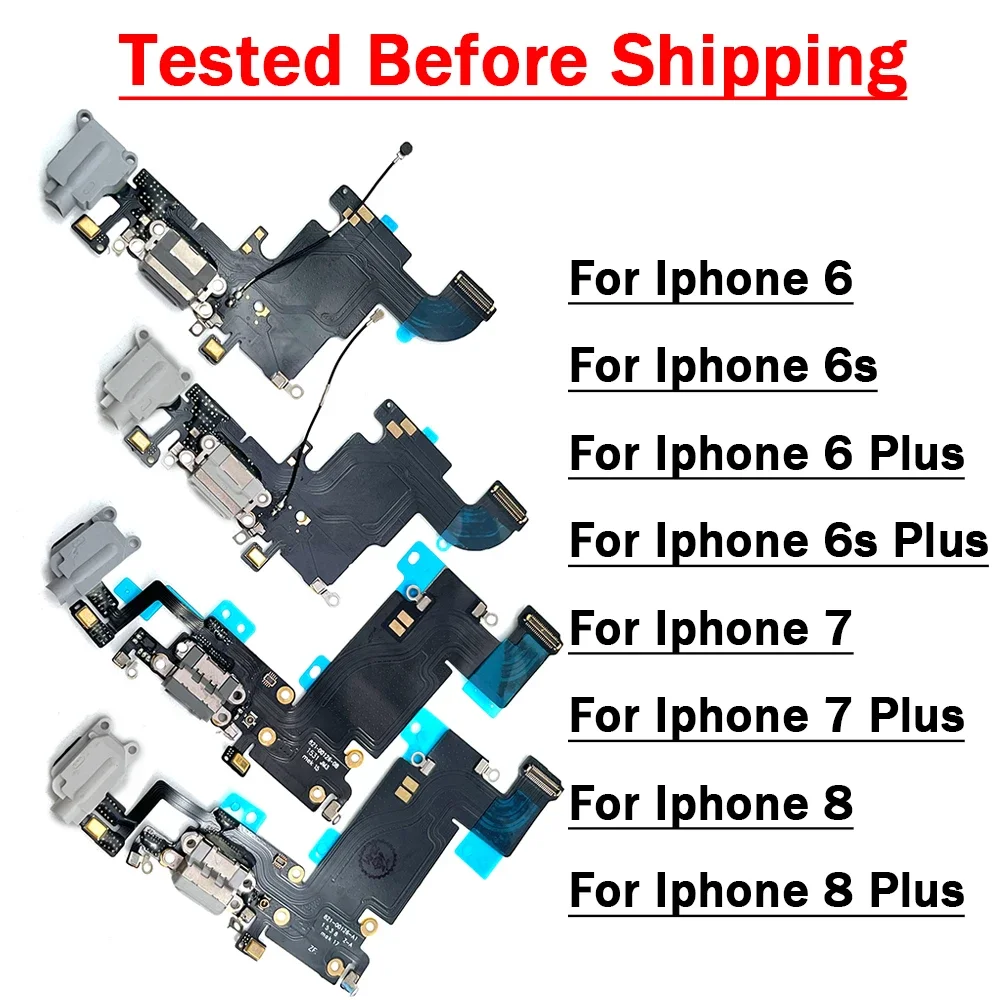 

20Pcs/lots , New For Iphone 6 6S 7 8 Plus USB Charging Port Charger Dock Connector Charging Flex Cable With Mic Microphone