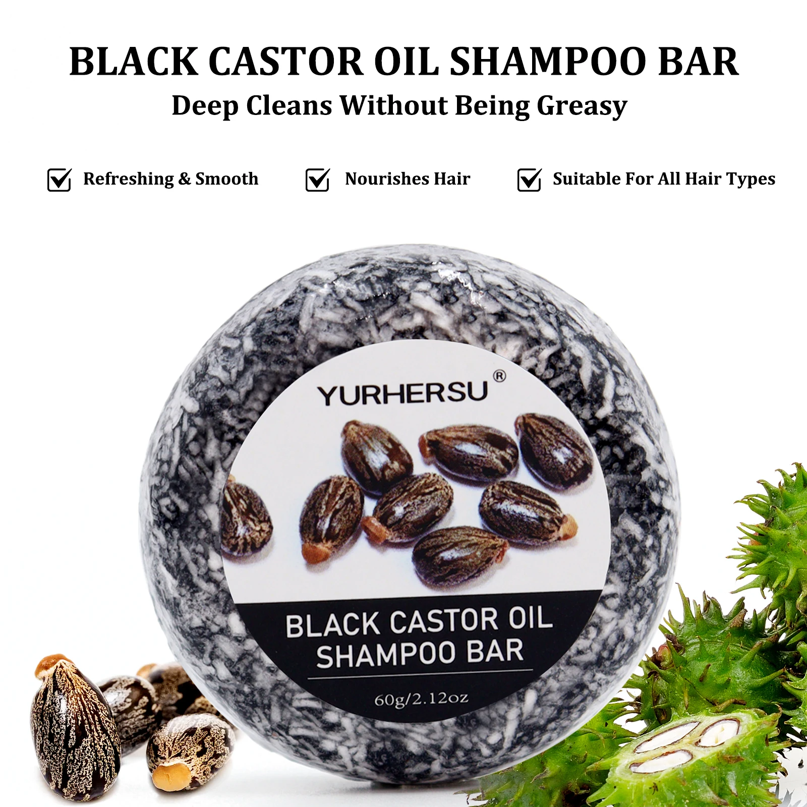 Black Castor Nourishing Shampoo & Conditioner Bar - Enriched with Castor Extract