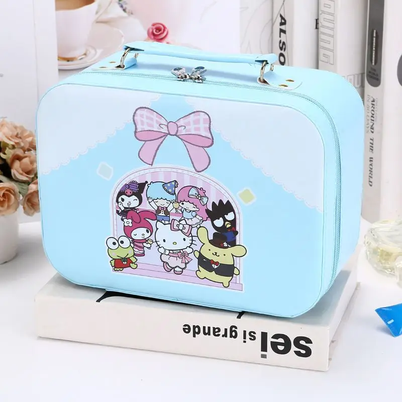 

Cinnamoroll Kuromi Anime Kawaii Sanrio Makeup Case Cute My Melody Pochacco Portable Storage Box Organizer Gifts for Girls