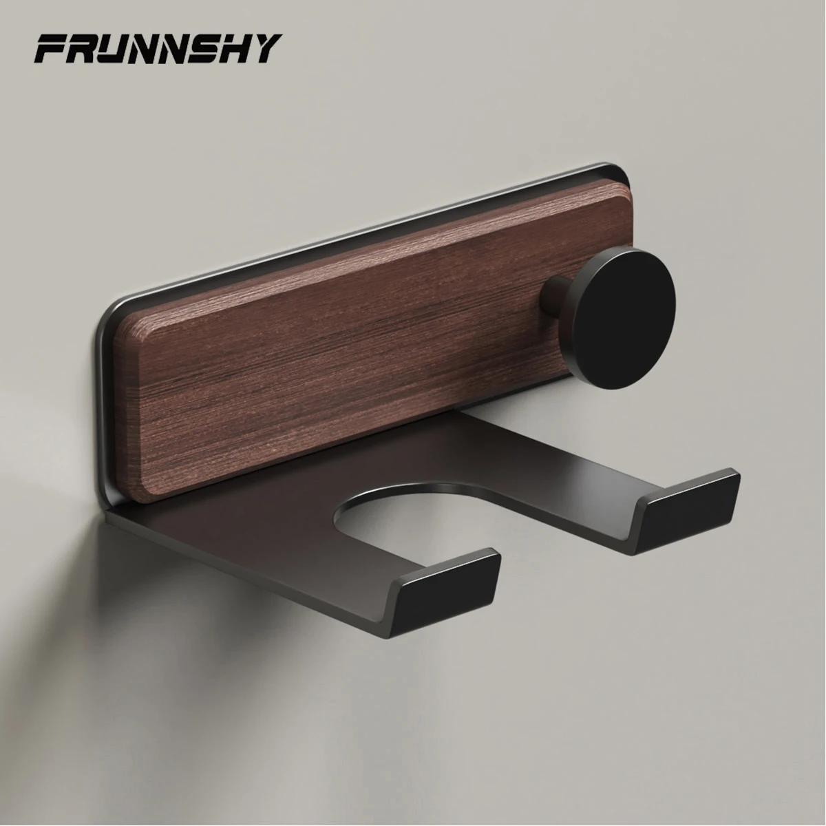 다이슨/라이펜용 호두나무 헤어드라이어 홀더 쉬운 설치, 보관함 정리함 FR2009가 포함된 드릴링 욕실 선반 없음