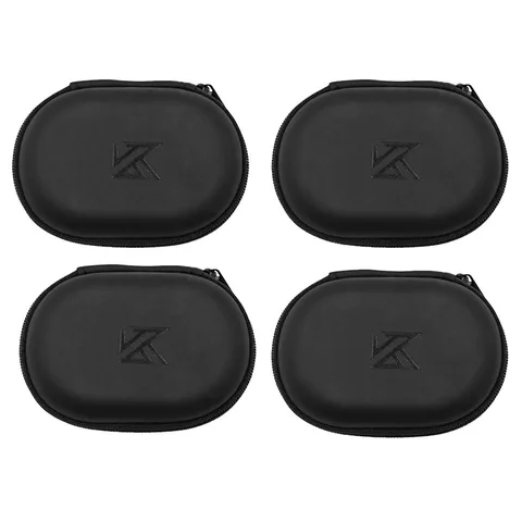 Earphones Oval Storage Bag Wired Headphones PU Zipper Storage Box Portable Hold Storage Case Container for KZ BA10 AS10 ES4