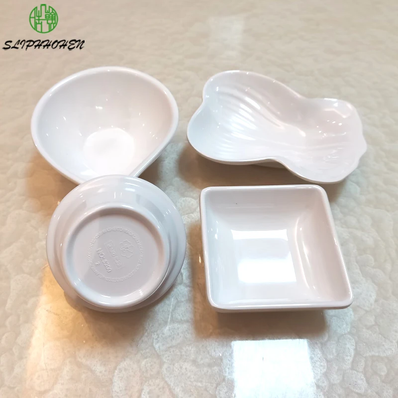 Salmon Naked Mustard Sauce Dish Fashion Restaurant Melamine Imitation Porcelain White Dinnerware Dinner Plate