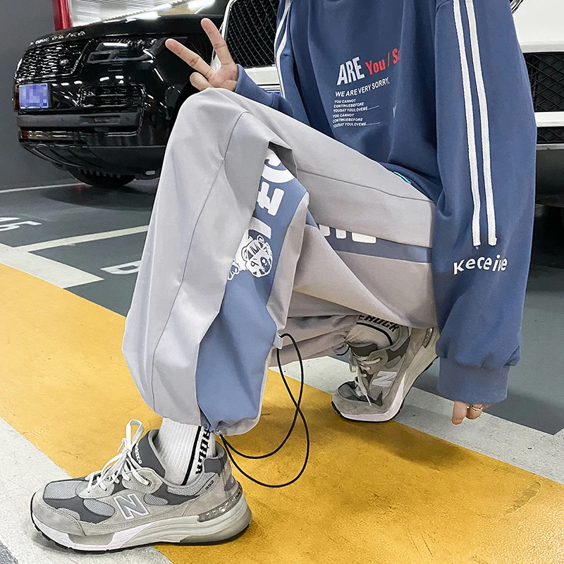 

2023 Autumn New Hong Kong Style Outdoor Large Strap Drawstring Casual Pants