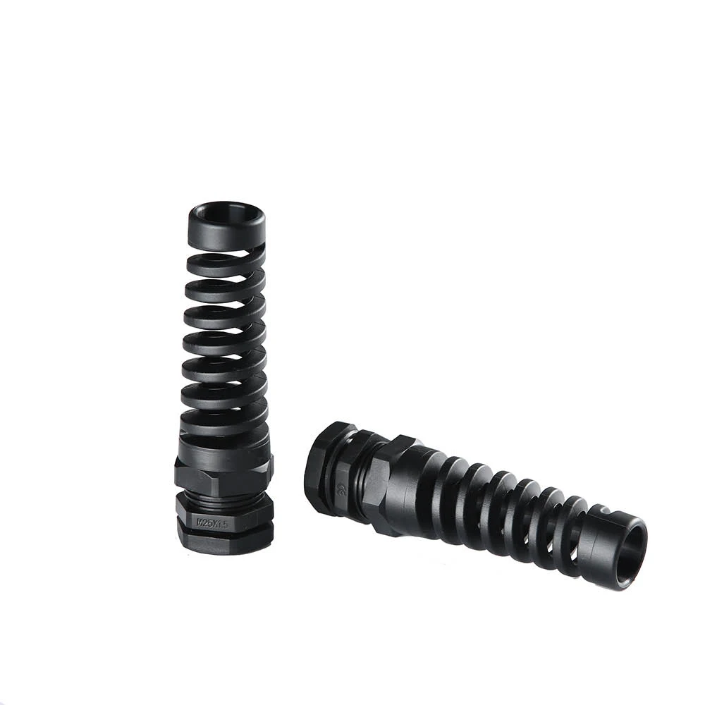 Strain Reliefs Cable Grip Flexible Nylon Spring Thread PG9 PG13.5 PG16 Cable Gland Connectors Fitting Waterproof