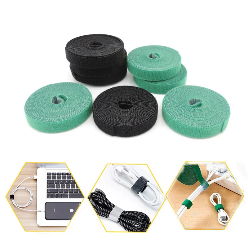 

2M Nylon Ties Bandage Hook Adjustable Plant Support Reusable Fastener Tape Home Office Desktop Computer Wire Organized a7