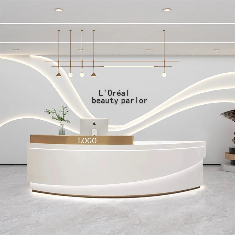 Modern Reception Desk Rostrum Executive Checkout Service Desk Counter Podiums Beauty Scrivania Per Cameretta Luxury Furniture elfday 30dbm usb rs232 rj54 impinj frequency 865 868 902 928mhz epc class1g2 iso18000 6c 6b uhf rfid reader checkout counter