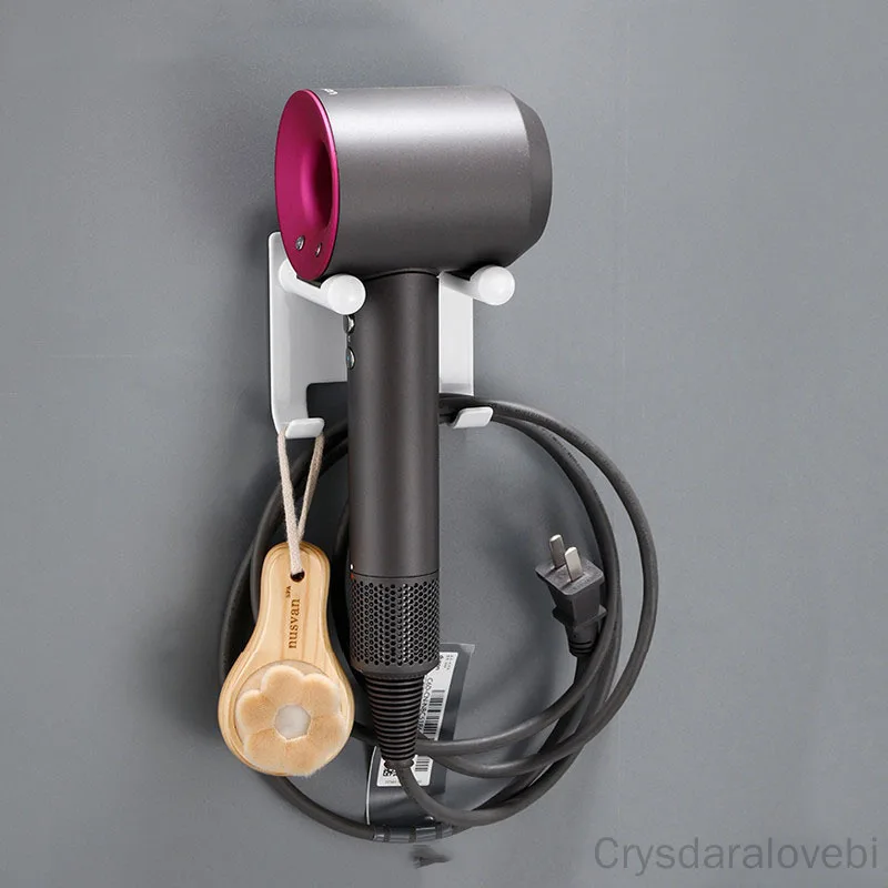

New Hair Dryer Storage Rack Free Punch Bathroom Dyson Hair Dryer Hanger Toilet Wall-Mounted Hair Dryer Bracket Left And Right