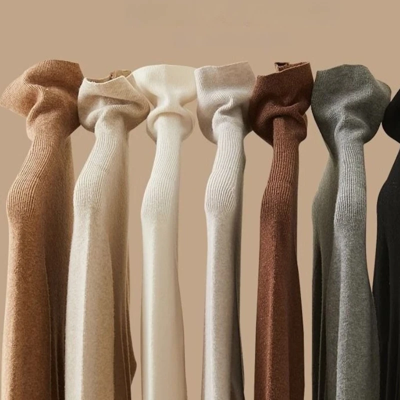 Zjaiss Women's Turtleneck Sweater 2025 Pullovers Autumn Winter Korean Slim Long Sleeve Solid Simple Basic Knit Thick Warm Top - Image 2