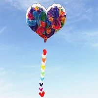 Heart Shaped Soft Kite Inflatable Nylon Adult Kite Cometa Gigante Children's Kite Tear Resistant and Easy To Fly Beach Kites 2