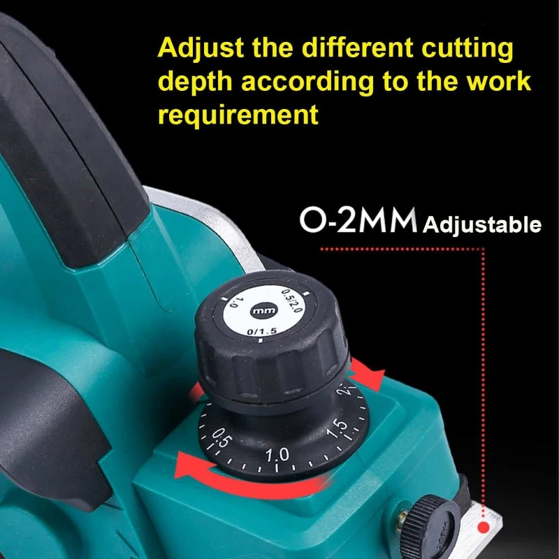 18V 15000rpm Rechargeable Electric Planer Cordless Hand Held Wood Cutting Woodworking Fit For Makita 18V Battery Power Tool 2