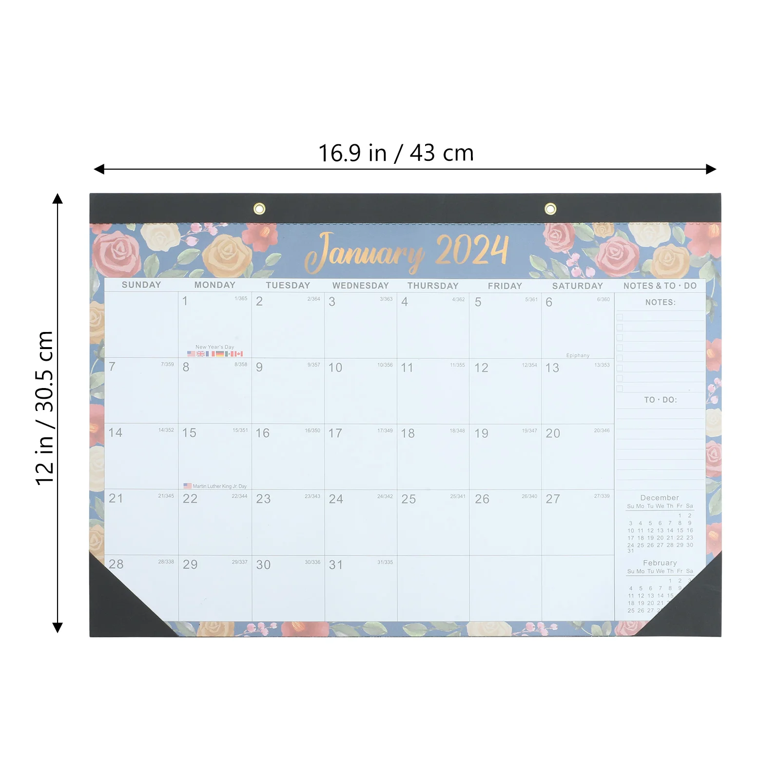 2024 Wall Calendar Daily Use Monthly English Hanging Desk Calendars Office Paper Household Desktop