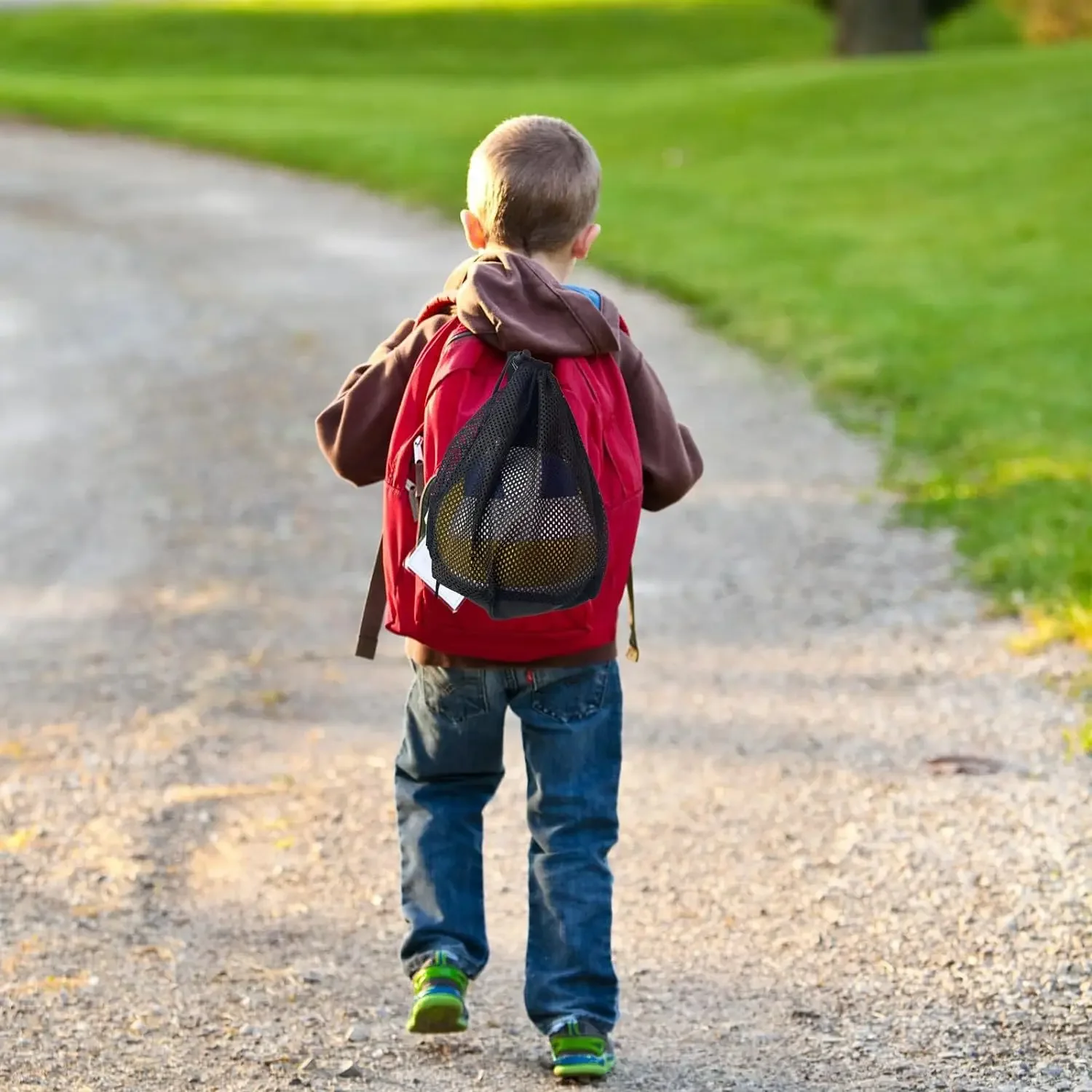 Single Ball Storage Zipper Pocket Gym Yoga Drawstring Sling Mesh Carry Bag for Basketball Volleyball Soccer Football Sports Bags