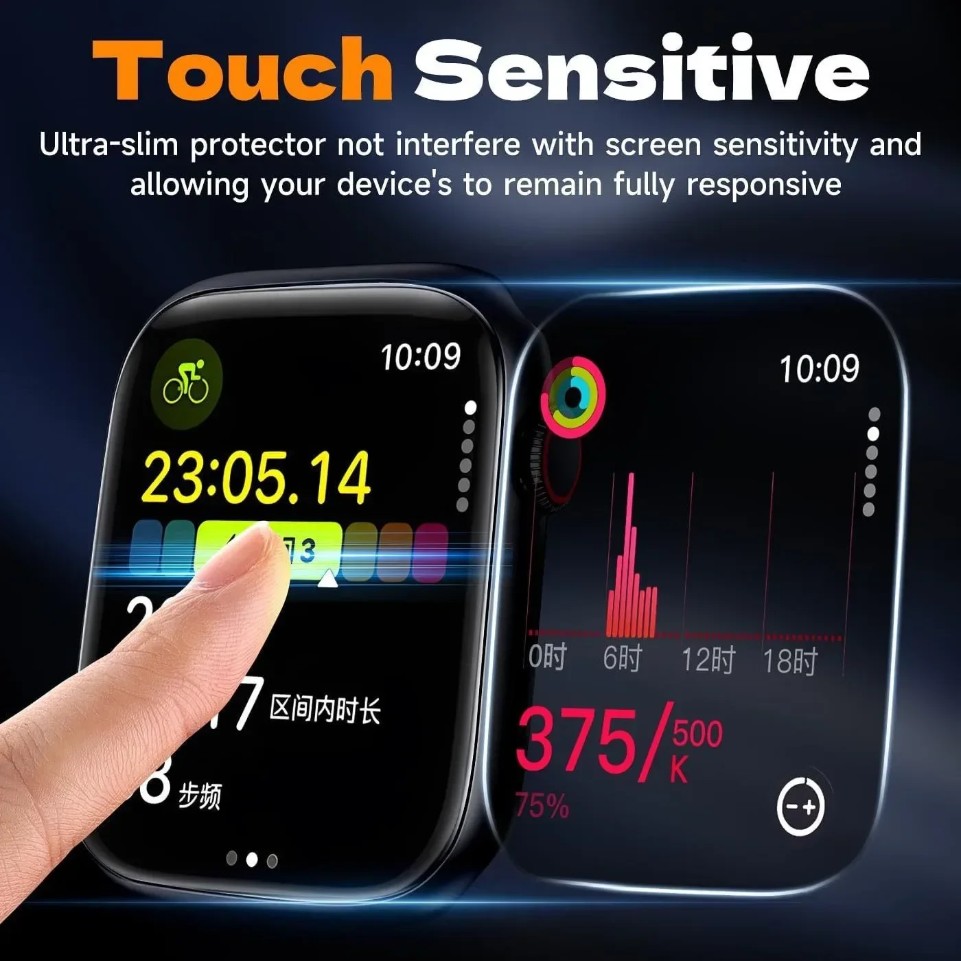 애플 워치 울트라 3 49MM 시리즈11 10 9 8 7 6 5 4 SE 46mm 42mm 45mm 44mm 41mm 스크린 보호 필름 2개 고품질 세라믹 필름