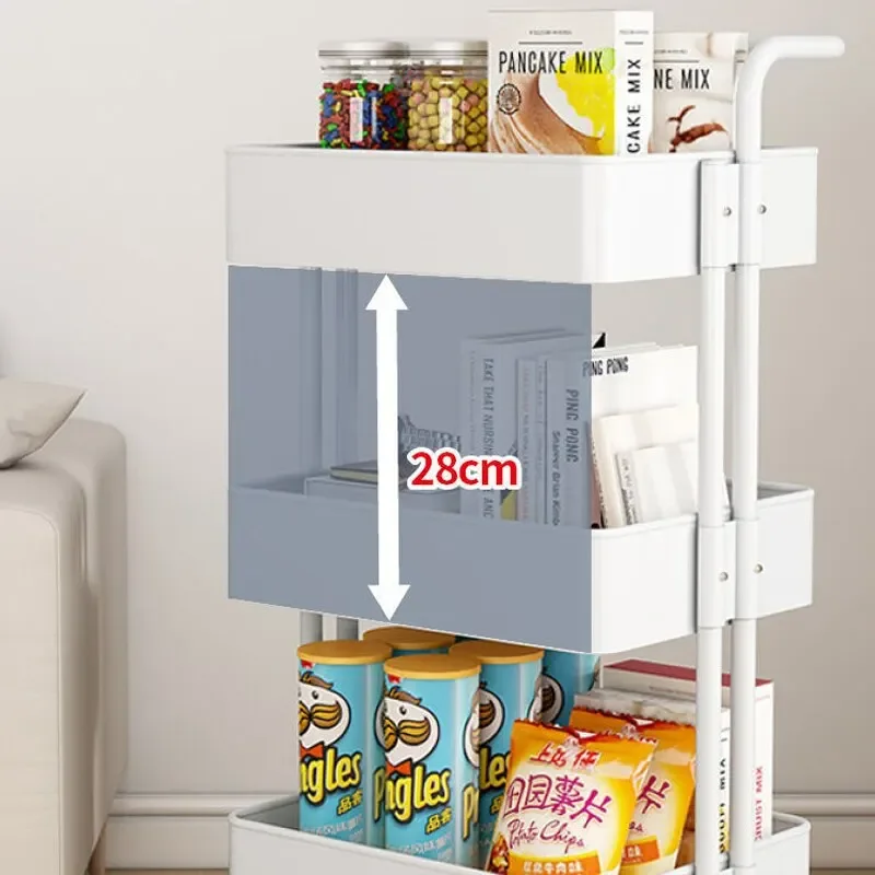 3-Layer Kitchen Storage Racks for Parlor Bathroom Office Shelf Gadget Stainless Steel Holder Trolleys Food Clothes Sundry Organizer