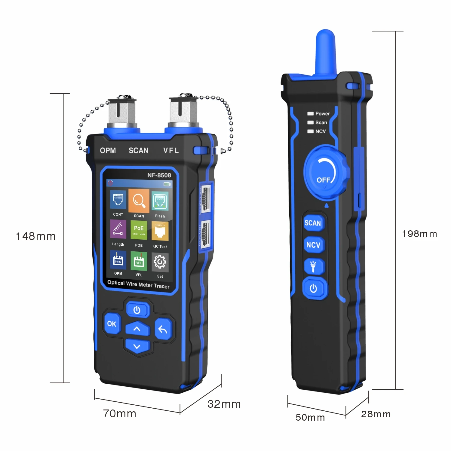 NF-8508 Network Cable Tester Network Tools Optical Wire Meter Tracer line Finder Wire Tracker PoE Checker Optical Meter