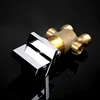 Split 3 Piece Bathtub Faucet Solid Brass Tub Faucet Mixer Waterfall Shower 2 Way Diverter Square Shape 3