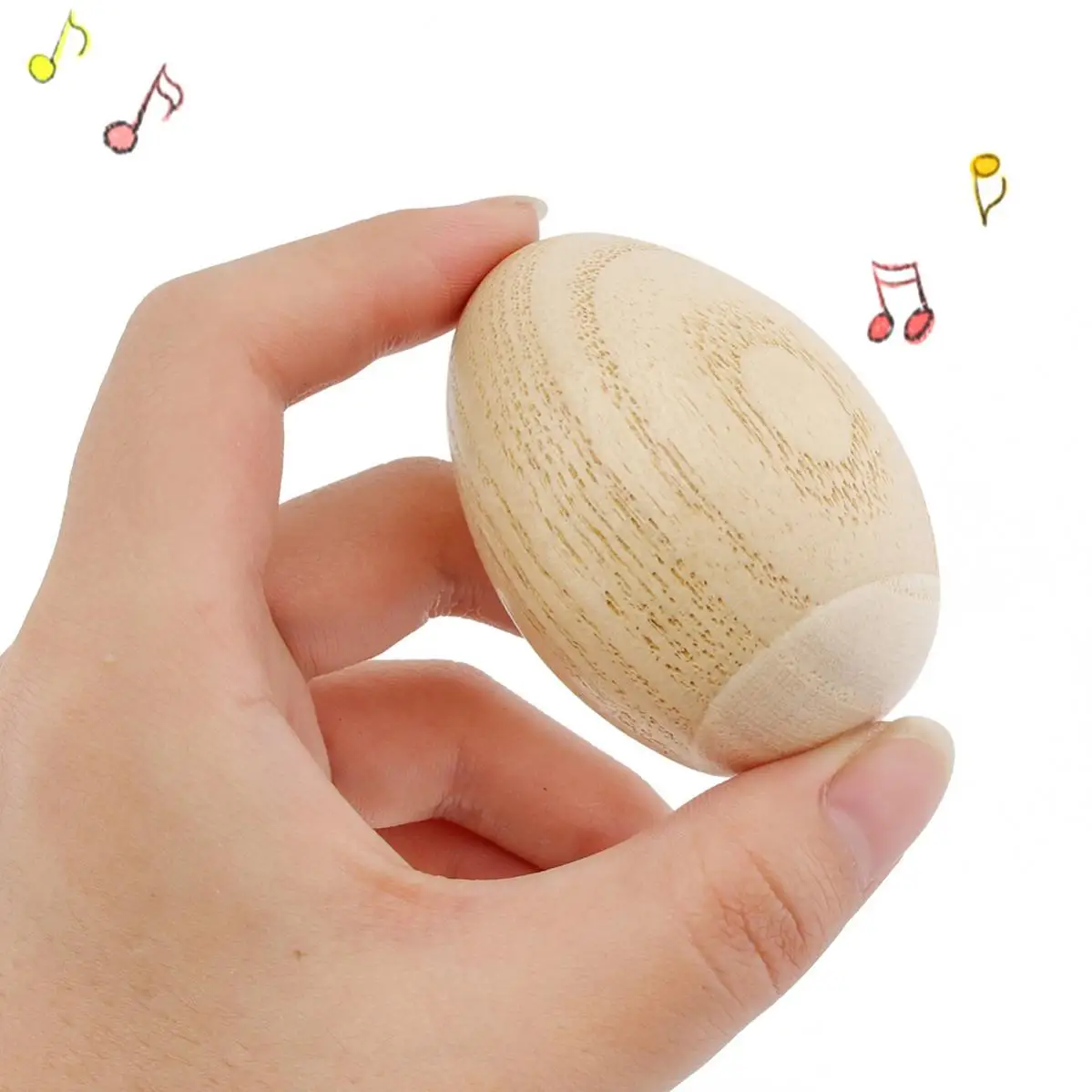 Wood Egg Shaker Musical Percussion Instruments, Wooden Varnish Music Teaching Accessories