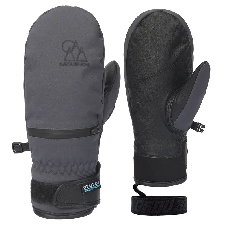 2025 New Men Women Snowboarding Mittens Waterproof Windproof Warm Profession Sheepskin Skiing Glove Inner Five Finger Ski Gloves 5