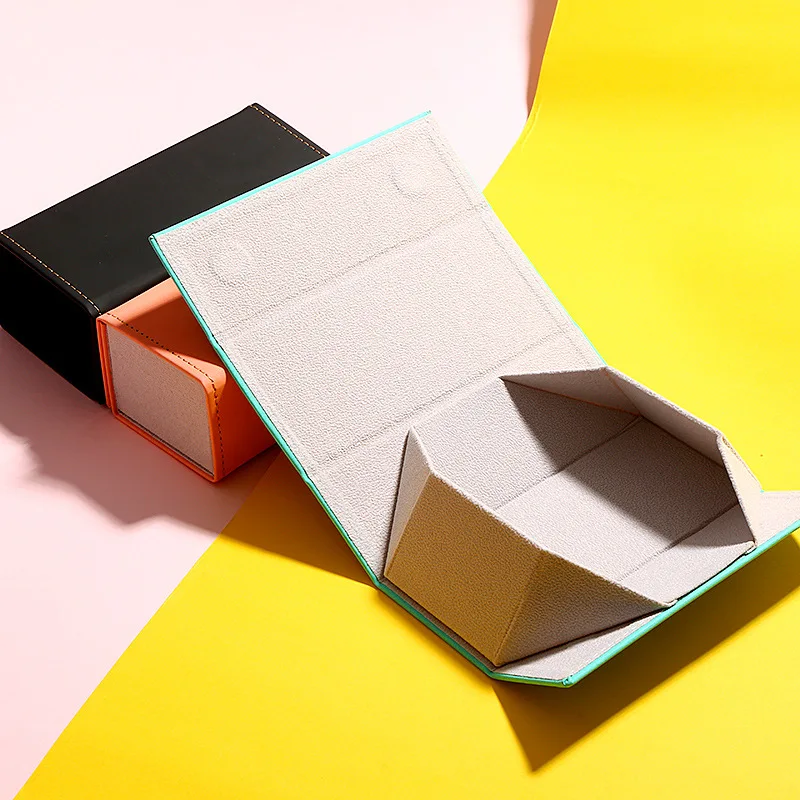 

Colorful Foldable Glasses Case Inner Claimond Veins Outer Pu Material Mirror Box