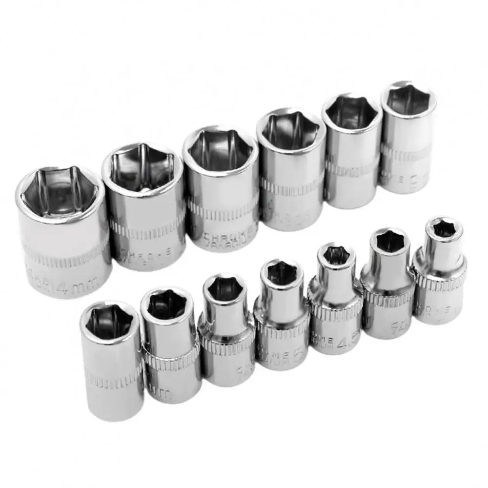 1 Stück neu für Ratschen drehmoments chl üssel Sechs kant buchse 1/4 "6,35mm Kopf Handwerkzeug metrische Schlüssel hülse 4-14mm Doppel end antriebs buchse – Detail 26