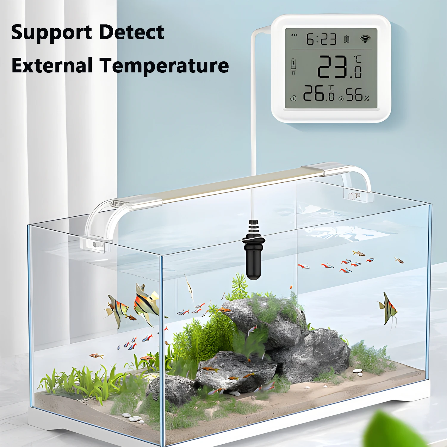 Tuya Smart WiFi/ZigBee Temperature & Humidity Sensor External Probe 12/24H Switch Work With Alexa Google Assistant temperature humidity meter air thermohygrometer