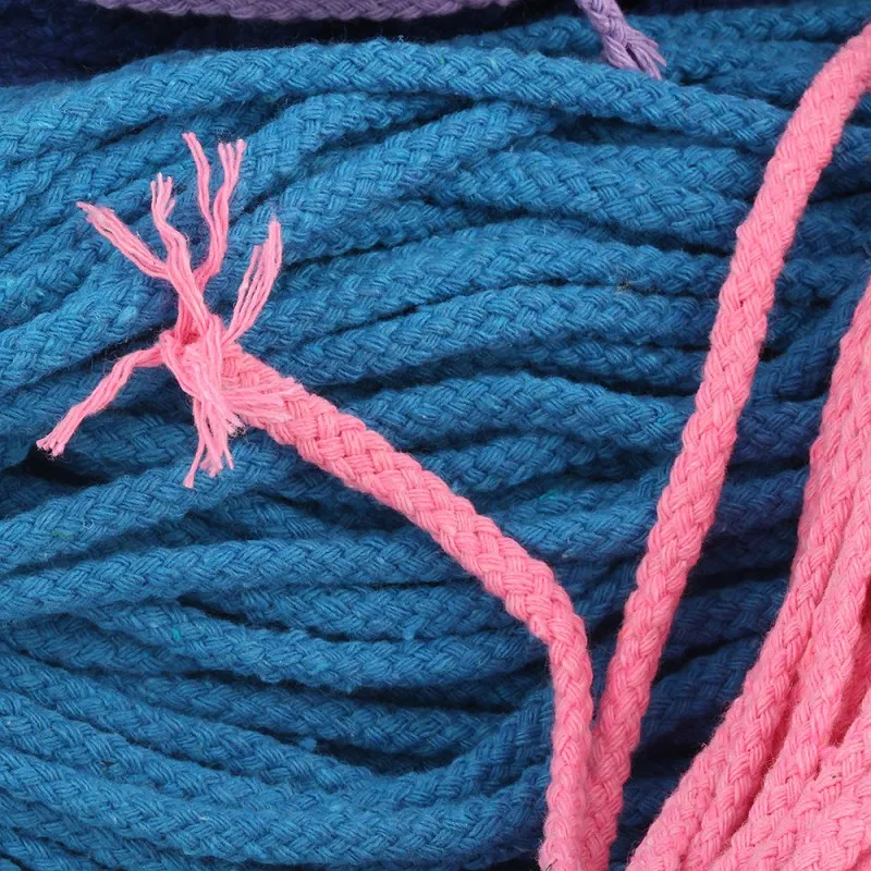 5mm Cotton Cord Eco-Friendly Twisted Rope High Tenacity Thread DIY Textile Craft Woven String Home Decoration Touw 5M/lot
