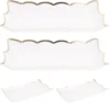 4 Pcs Square Plate White Serving Platters Bowl Fruit Trays Disposable Elegant Cake Dessert Party Trays Food Safe 2