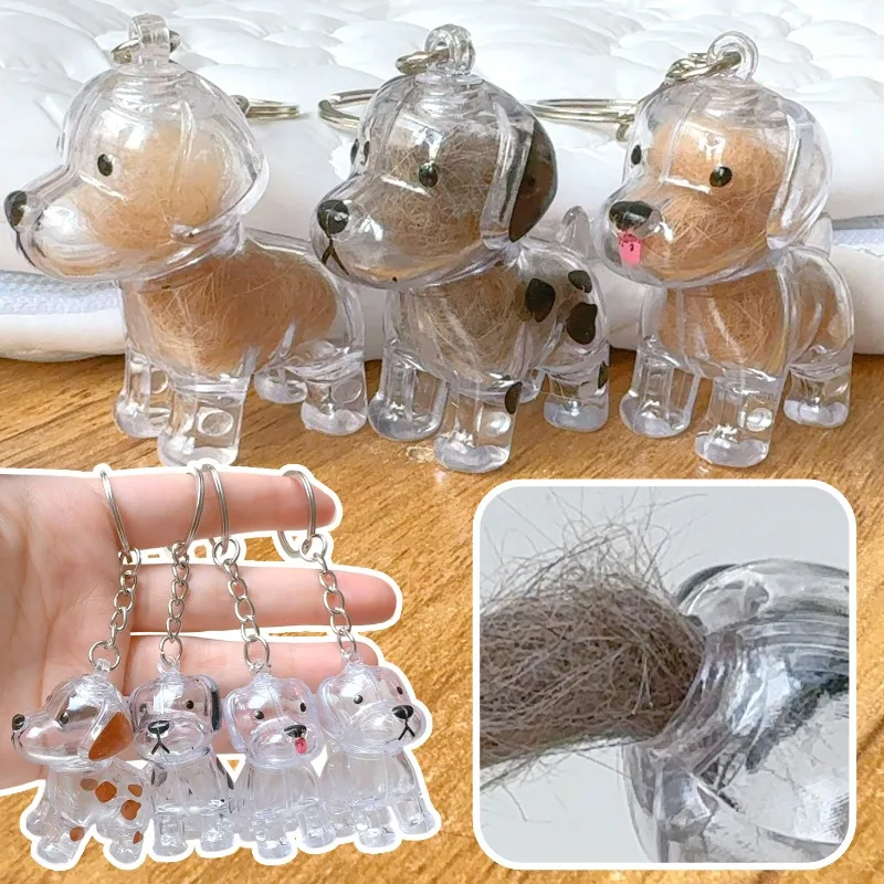 Porte Clé Poil Animaux Porte-clés En Poils D'animaux De Compagnie, Boîte De Rangement Pour Poils De Chien Et De Chat, Pendentif, Cadeau Mignon Pour Les Amoureux Des Chiens Et Des Chats, Accessoires