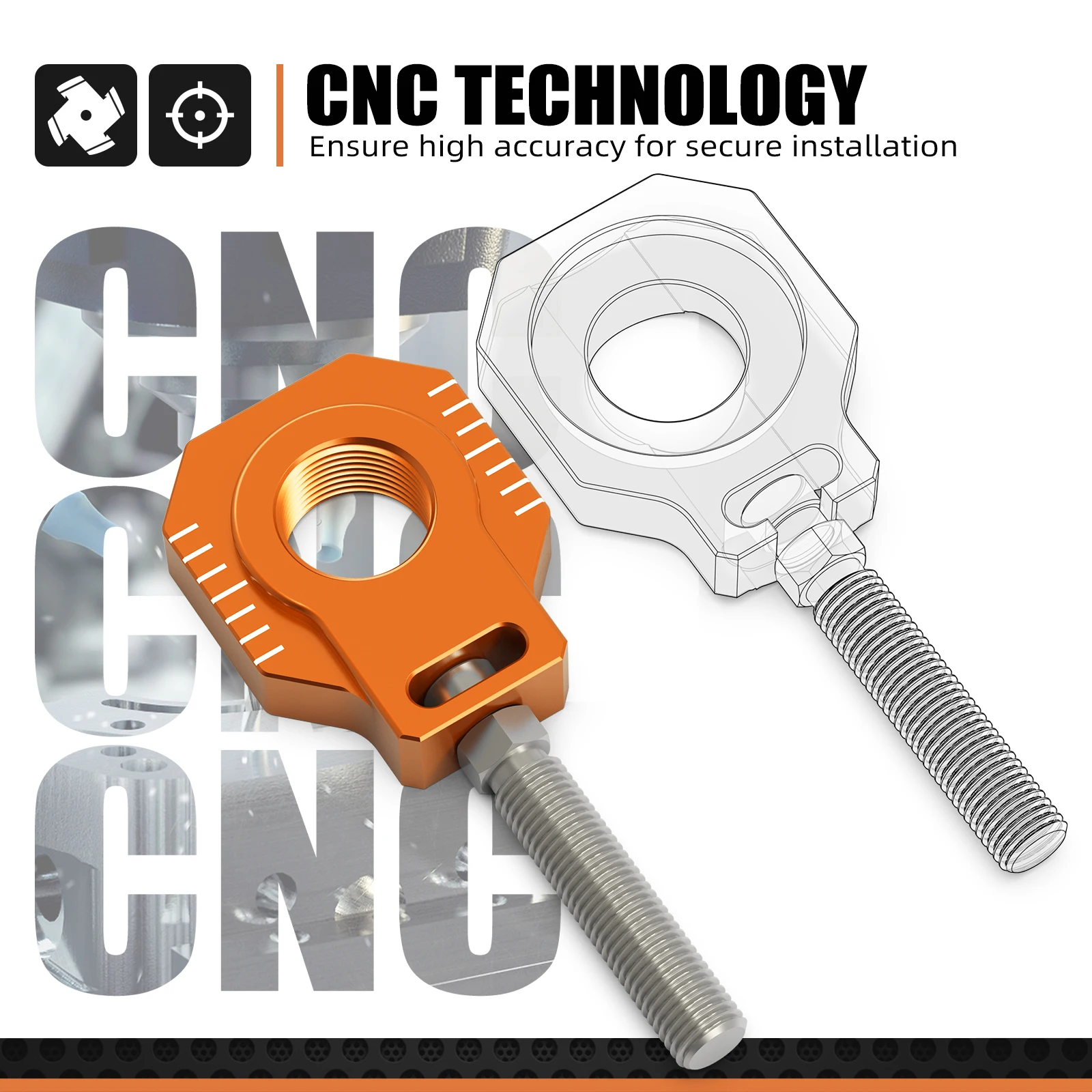 Für KTM EXC 300 2000-2023 EXCF 350 EXC 450 XCW 300 XCF-W 20mm Hinterachsblöcke Kettenspanner SX 125 SXF 250 SXF 450 2000-2012 – Detail 5