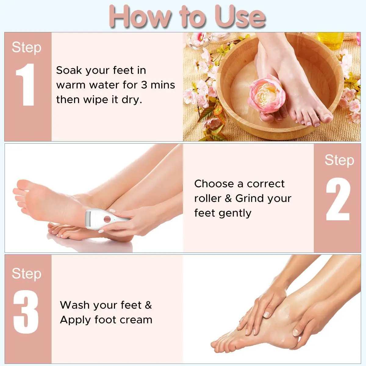 Electric Pedicure Foot Grinder Cleaner Foot File Exfoliating Machine Callus  Remover Polished Nails Dead Skin Care Tools - AliExpress