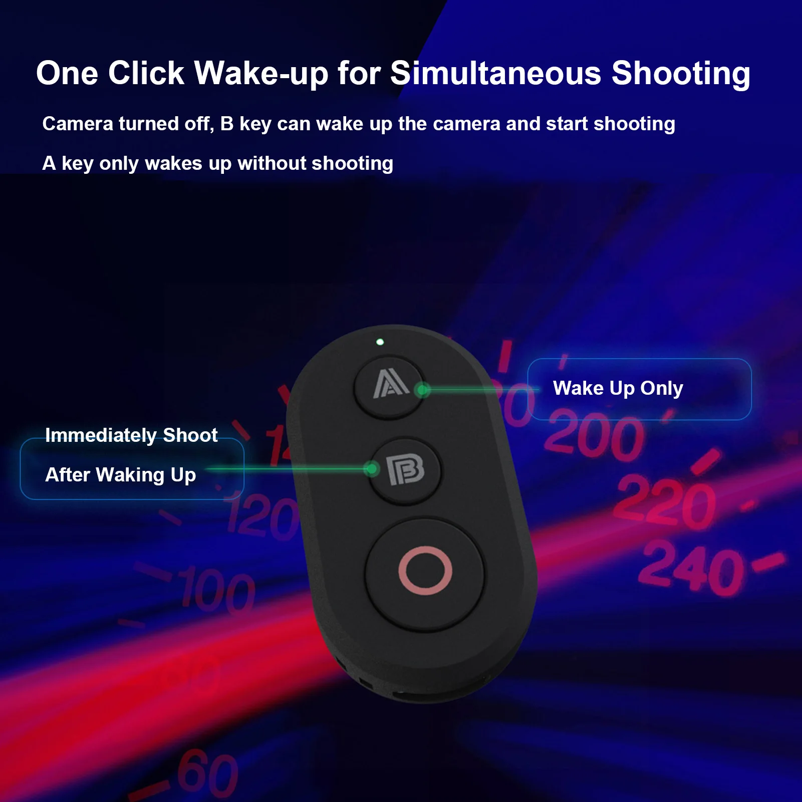 Portable BT Camera Remote Control Rechargeable Sports Camera Controller Wireless Remote Control for Action Cameras