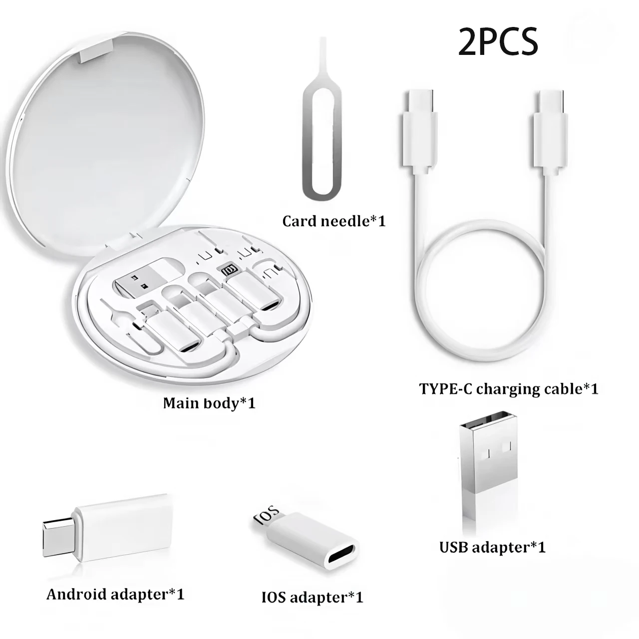 Compact All-in-One Digital Storage Pouch with Multi-Port Adapter & Phone Holder