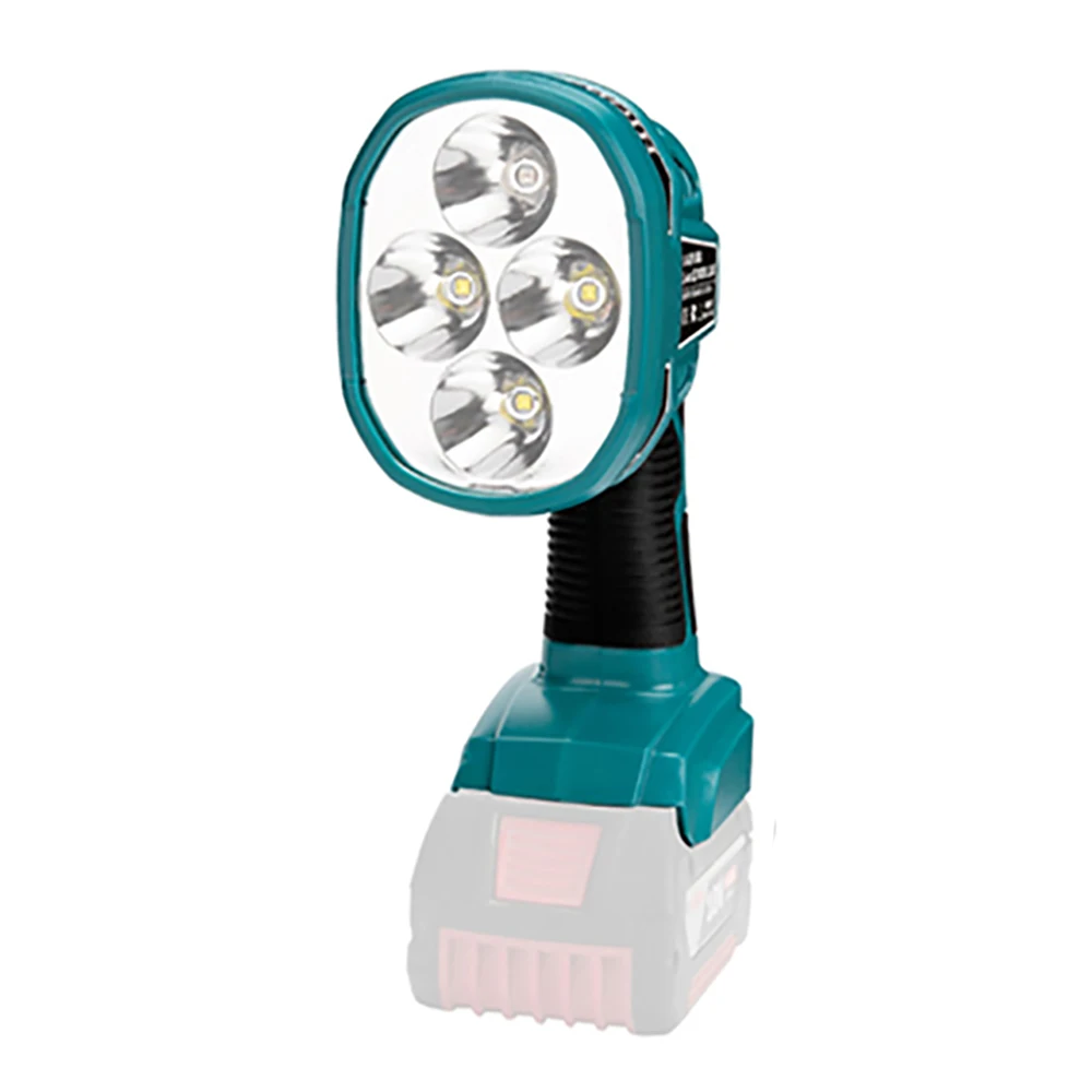 Portable Spotlight LED Warning Light Work Lamp Flashlight Torch Hand Lantern for Bosch 14.4V 18V BAT614 BAT618 Li-ion Battery 4