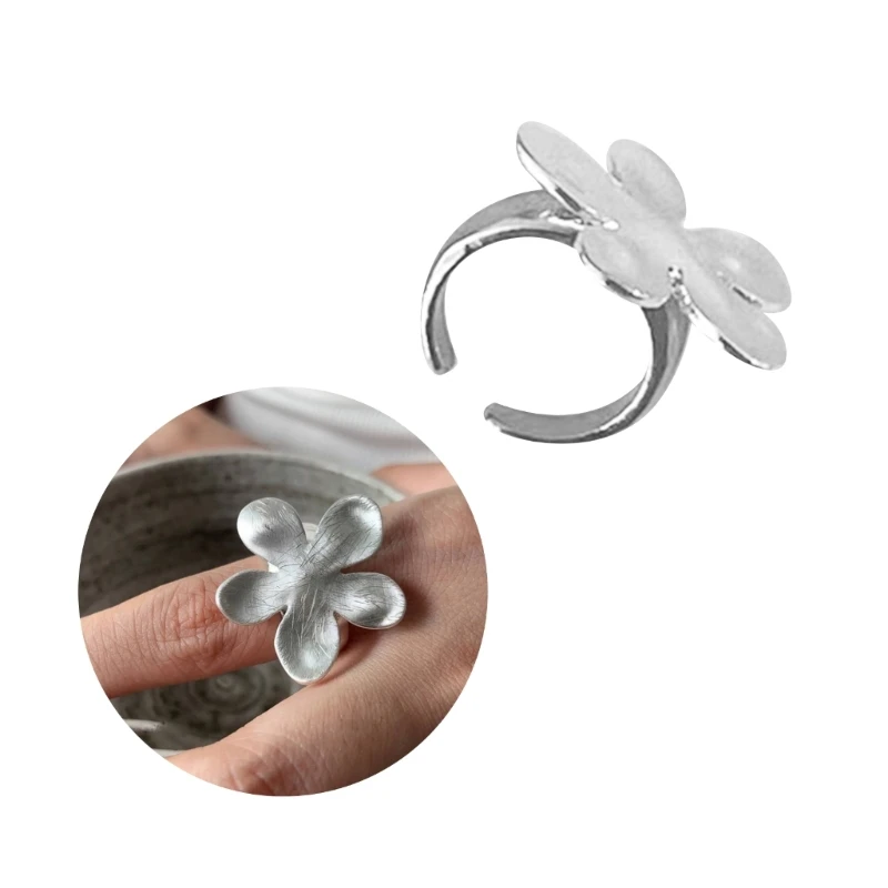 

Dating Rings Flower Shaped Opening Rings Eye Catching Finger Rings Gift for Girl