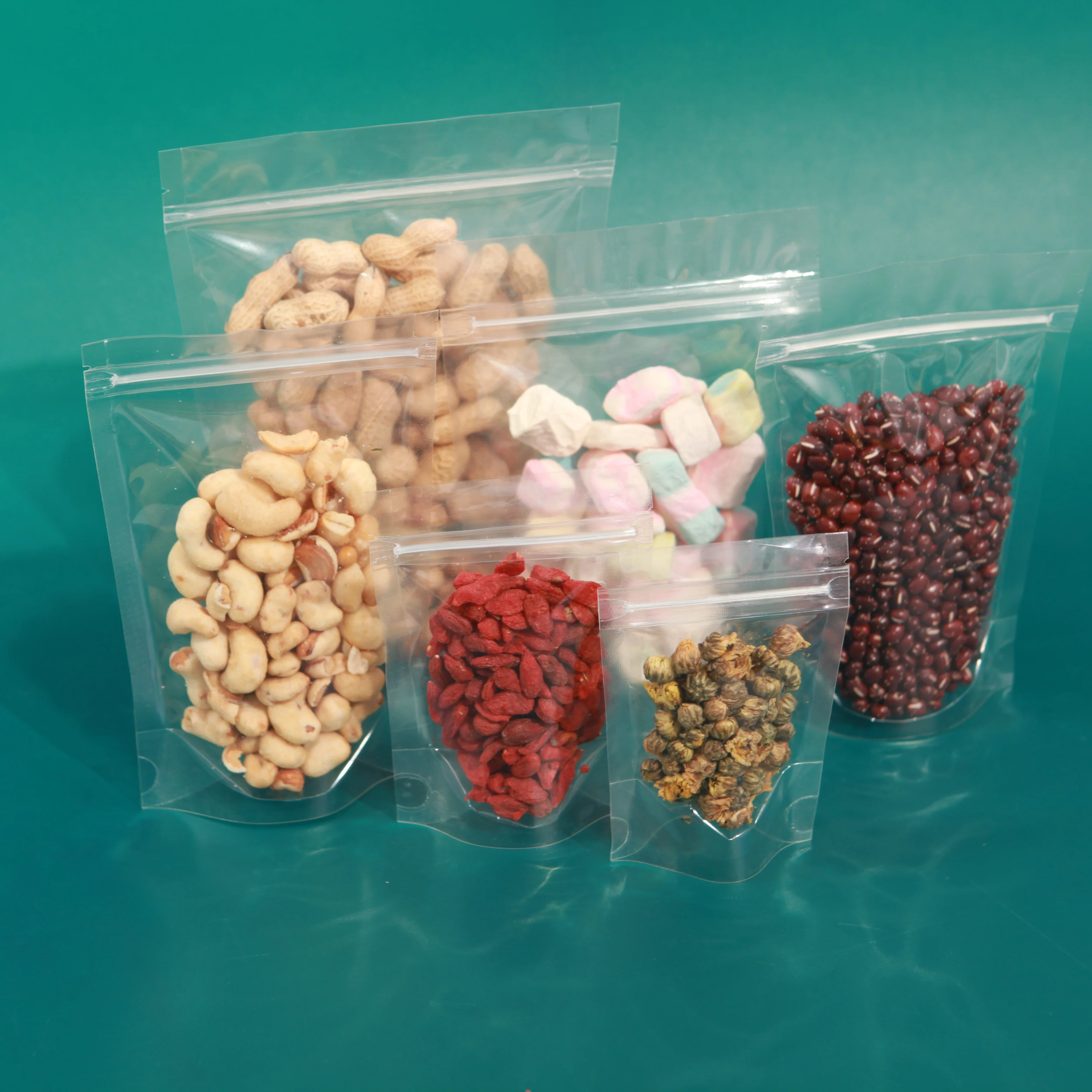 50/100 Stück transparente Reißverschlussbeutel, wiederverwendbare Aufbewahrungsbeutel für Süßigkeiten, Pasta, Gewürze, Geburtstage, Partys, Weihnachtsgeschenke, Verpackungen – Detail 7