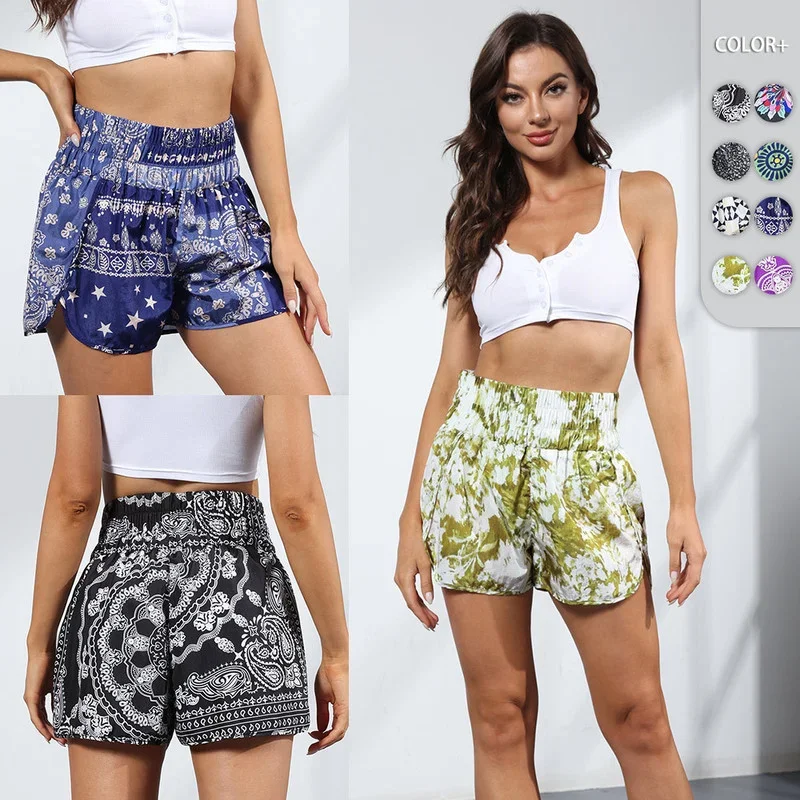 Summer Knitted Shorts Goth Women Patchwork Print Knit Shorts Hot Sexy Ladies Pink Highstreet Clubwear 2023 Fashion E Girl Shorts