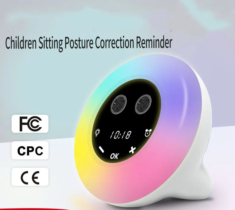 

Smart Children Sitting Posture Correction Reminder Kid Vision Protector Alarm Clock Colorful Night Light