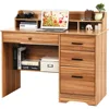 Computer Desk with Storage Drawers and Hutch, 44 Inch Home Office Desks with 4 Drawers & Monitor Stand for Small Space 6
