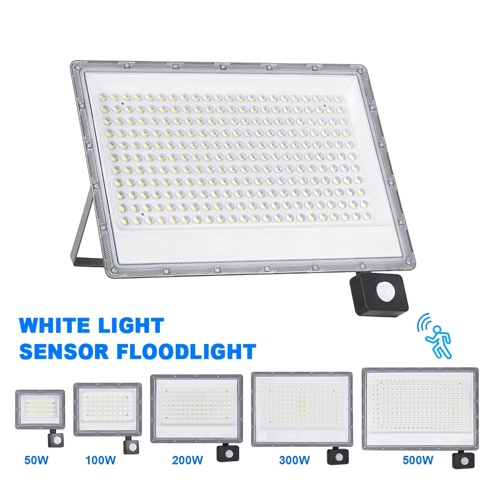 High-Power Outdoor LED Floodlight with Motion Sensor - Waterproof Spotlight for Garden and Landscape Lighting