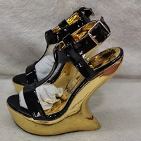 Style étrange sandales croisées Sexy Peep Toe solide accepter personnalisé nouveautés mode femmes chaussures de piste 4