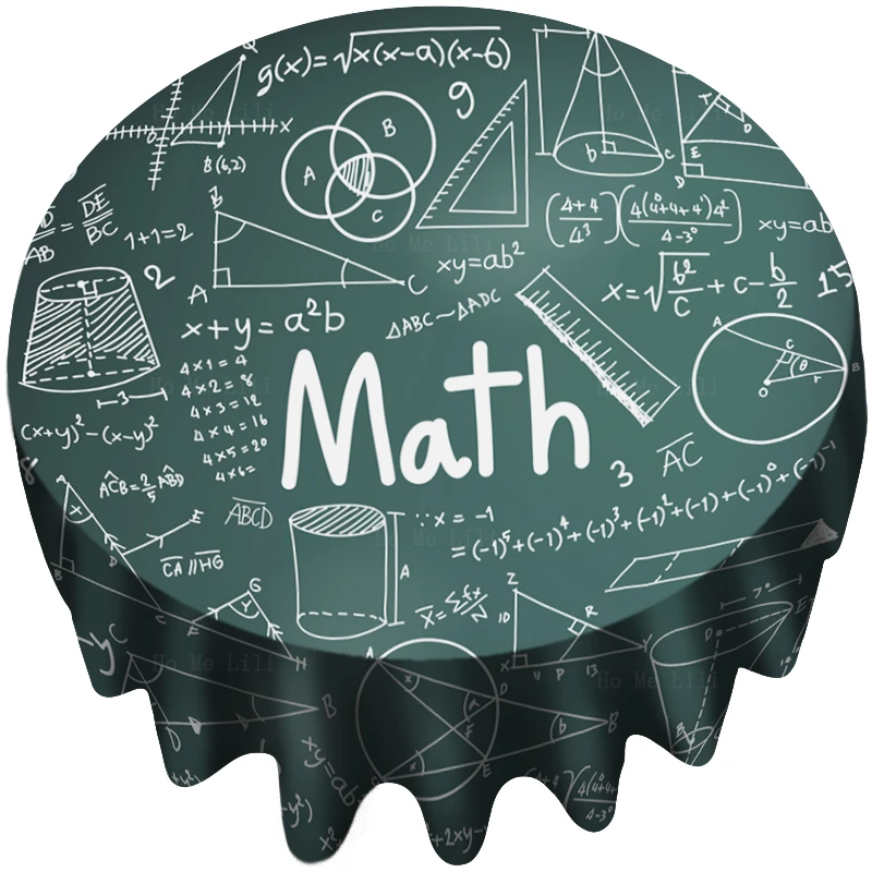 

Mathematical Theory And Formula Equation Doodle Handwritten On Blackboard Round Tablecloth By Ho Me Lili For Tabletop Decor