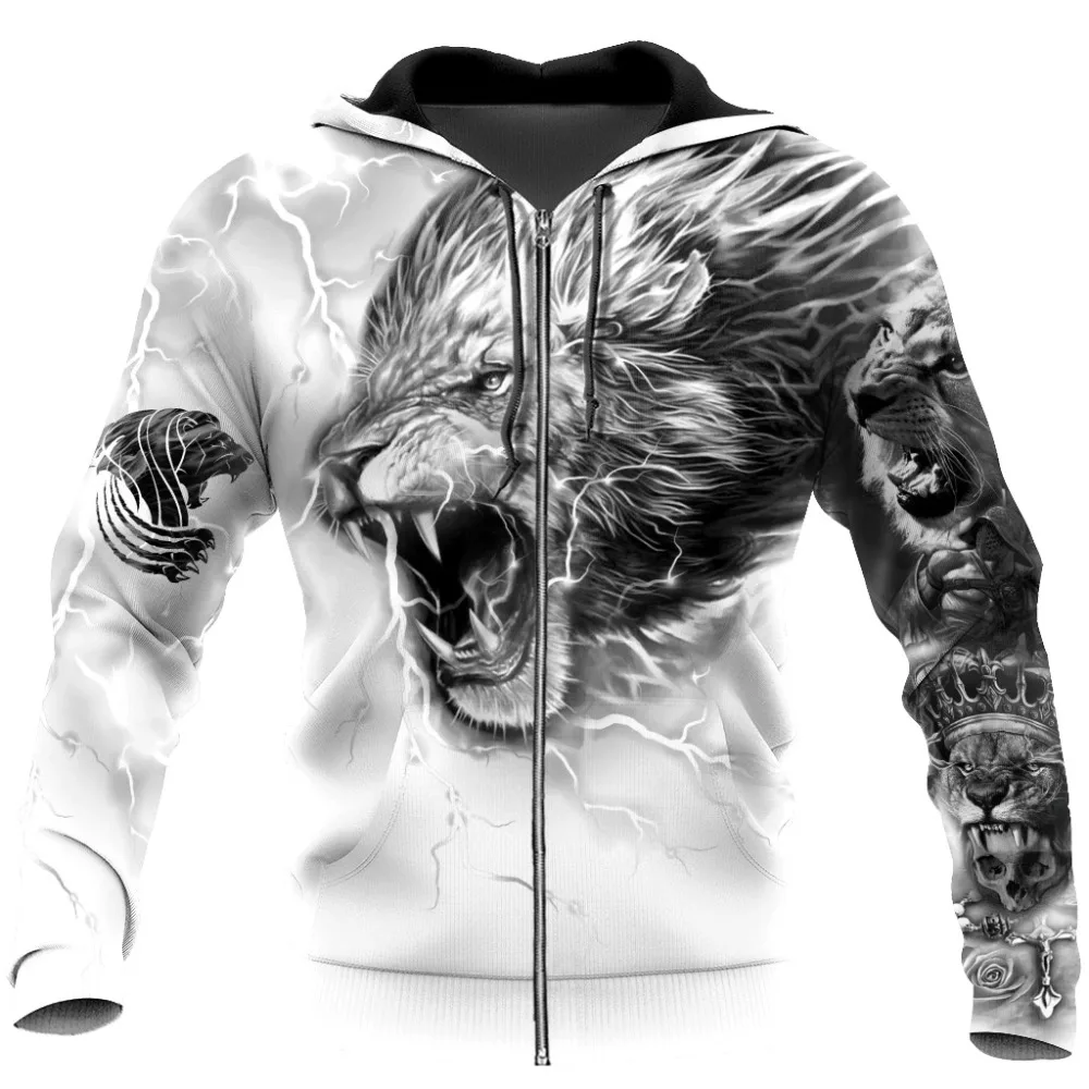 

Lion Tattoo 3D All Over Printed Mens hoodies Harajuku Streetwear Fashion Hoodie Unisex Autumn Jacket Tracksuits Drop shipping