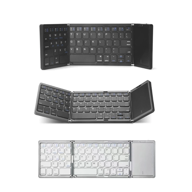 

Triple Fold Wireless Keyboard Multi-Function Bluetooth-compatible with Touchpad W3JD