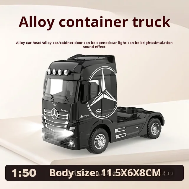 1/50 Alloy Diecast Truck Head Car Model Toys Simulation Engineering Transport Vehicle Pull Back Container Head Metal Toy for Boy 3